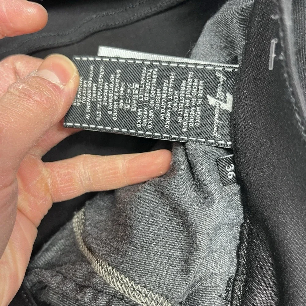 7 For All Mankind Jeans Mens 36x26 Black Slimmy Luxe Sport Stretch Straight